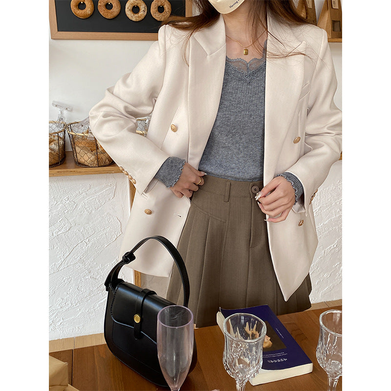 Damen klassische Doppelreiher Blazer Drune