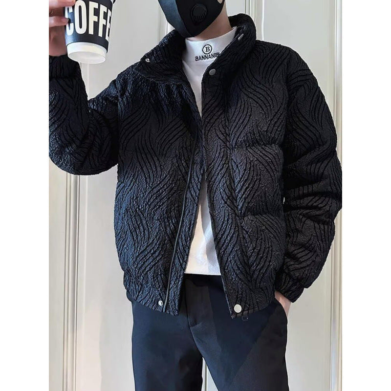 Herren Modische Steppjacke mit Wellenmuster Drune