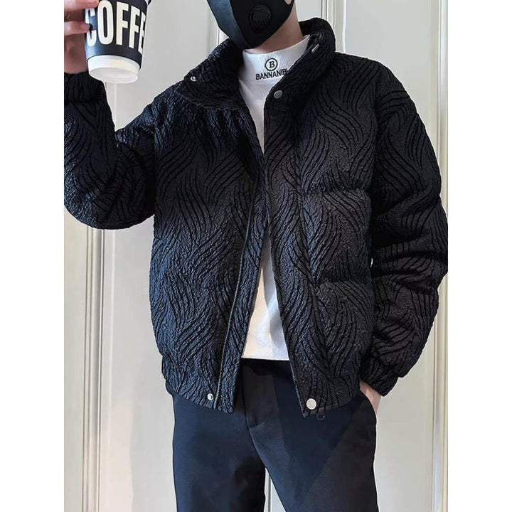 Herren Modische Steppjacke mit Wellenmuster Drune