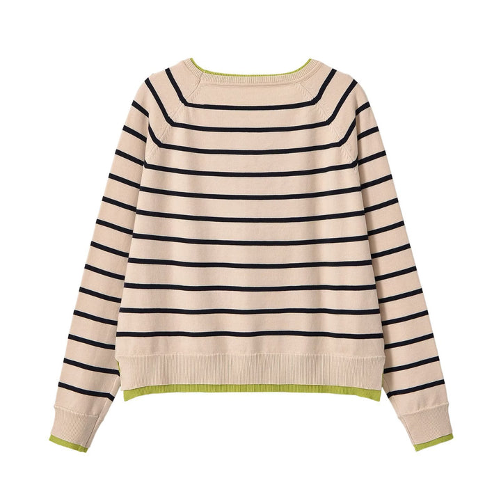Damen Feinstrick-Pullover mit Lagenoptik, Rundhalsausschnitt und Raglanärmeln Drune
