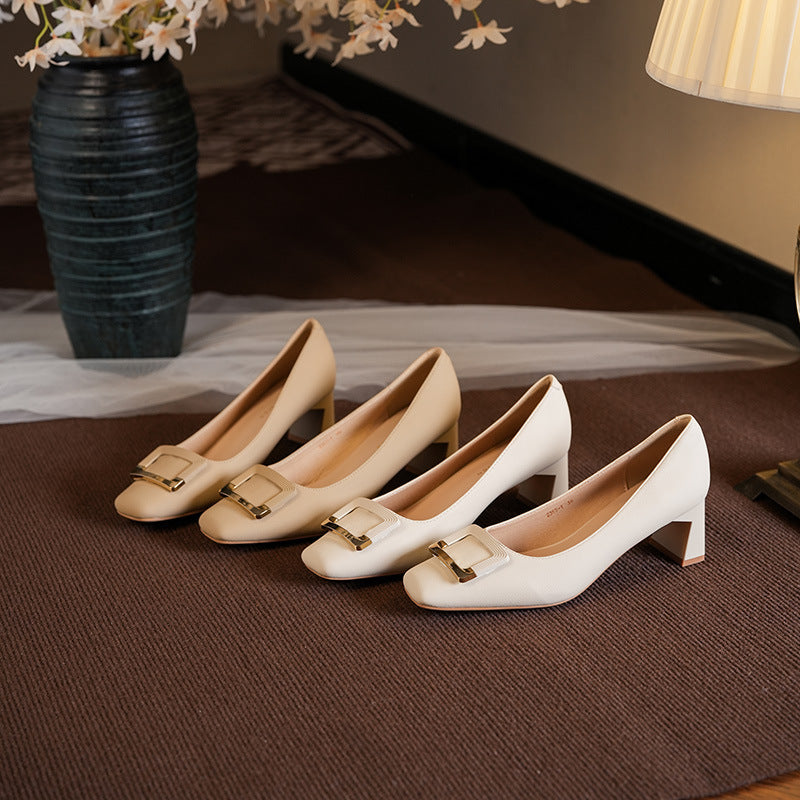 Damen Blockabsatz Kleider Pumps Drune