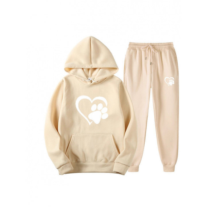 Damen Kuscheliger Hoodie und Jogginghose Set Drune