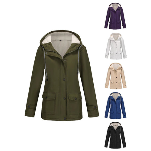 Damen Funktionale Winterjacke mit Fleece-Futter und Kapuze Drune