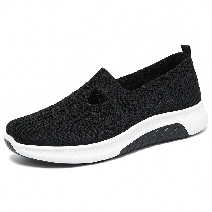 Damen nan elastischer Strick-Slipper mit perforiertem Atmungsnetz und dämpfender Leichtsohle Drune