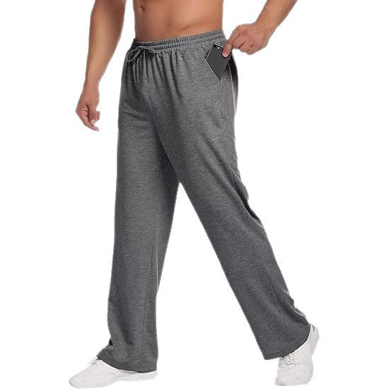 Herren nan locker fallende Loungehose aus softem Jersey mit Kordelzug, elastischem Bund und geradem Bein Drune
