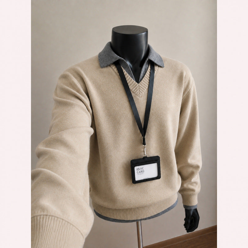 Herren Pullover mit V-Ausschnitt Drune