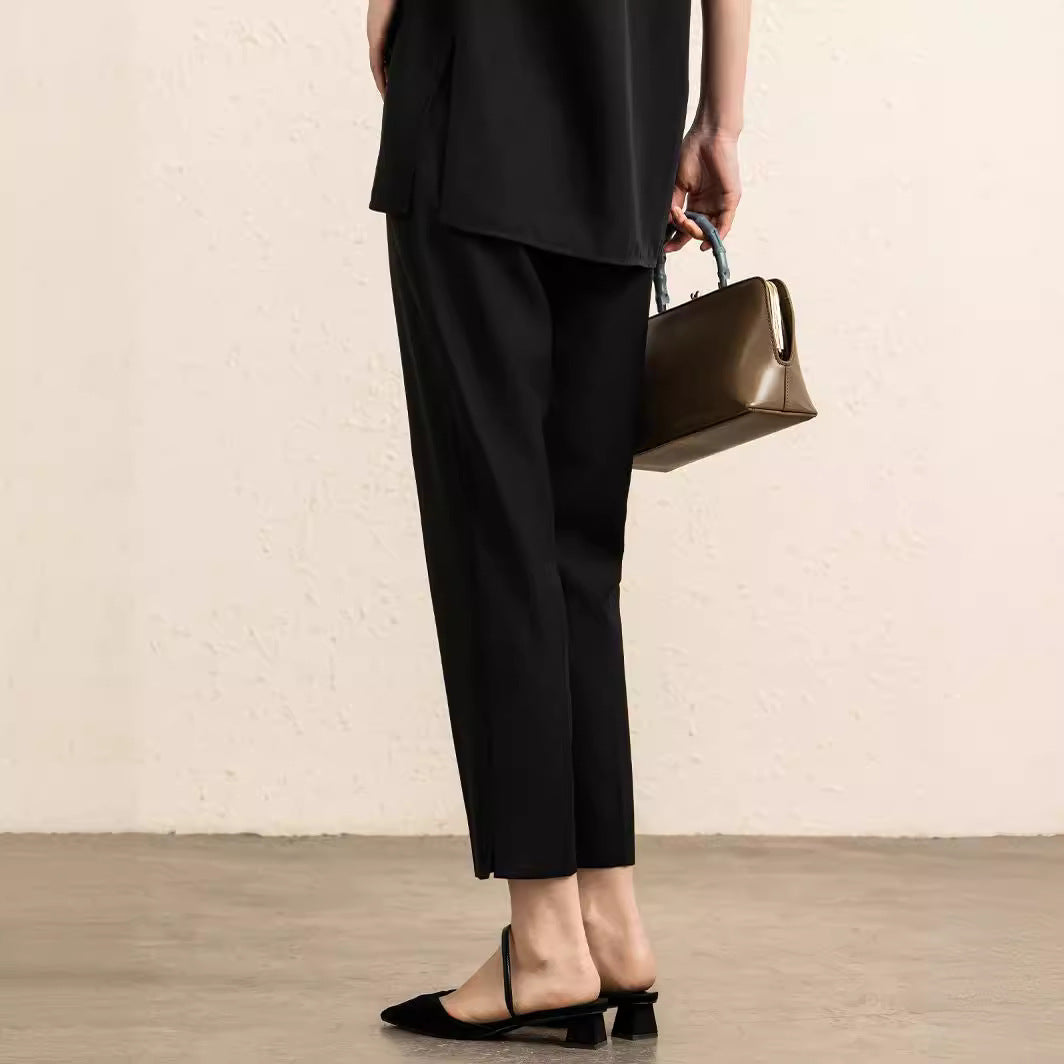 Damen Schicke Taillierte Stretch-Hosen Drune