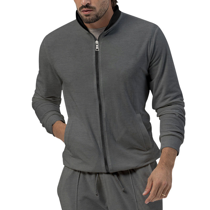 Herren Atmungsaktive Zip-Jacke mit hohem Kragen und seitlichen Taschen Drune