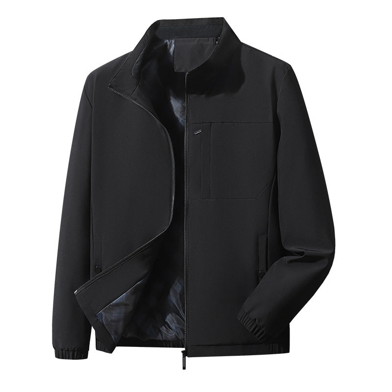 Herren moderner Komfort-Blouson mit innen kariertem Futter, verdecktem Zweiwege-Reißverschluss und elastischen Ärmelbündchen Drune