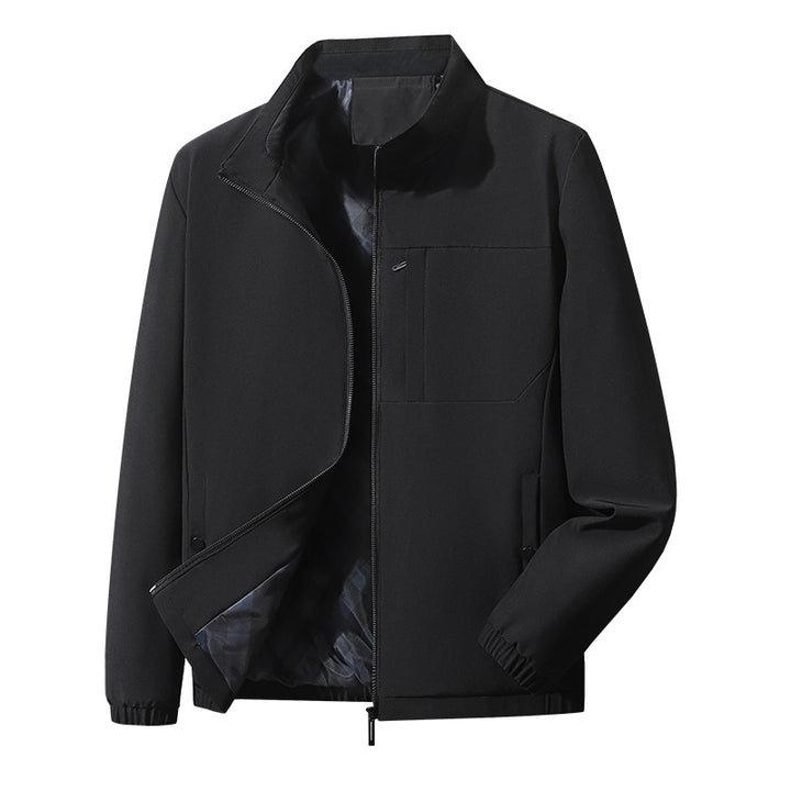 Herren moderner Komfort-Blouson mit innen kariertem Futter, verdecktem Zweiwege-Reißverschluss und elastischen Ärmelbündchen Drune