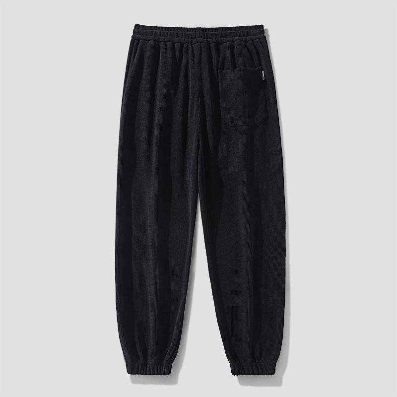 Herren Cordhose im Joggingstil mit seitlichen Panel‑Einsätzen und Kordelzug Drune
