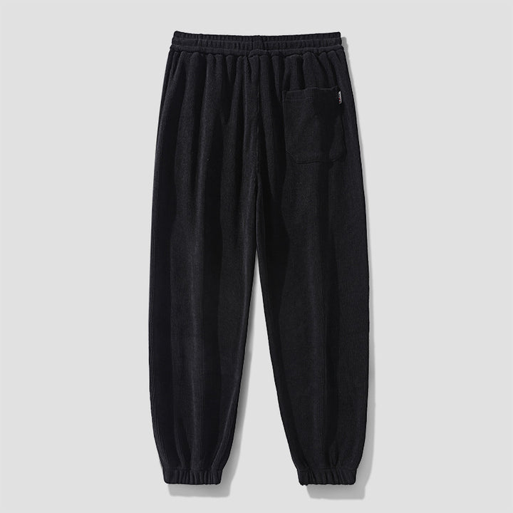 Herren Cordhose im Joggingstil mit seitlichen Panel‑Einsätzen und Kordelzug Drune