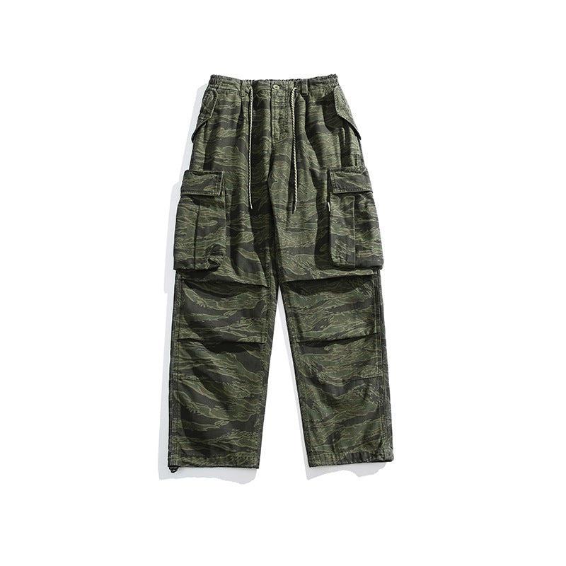 Herren Cargo-Overshirt im Utility-Stil mit Camouflage-Print und Mehrfachtaschen Drune
