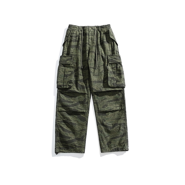 Herren Cargo-Overshirt im Utility-Stil mit Camouflage-Print und Mehrfachtaschen Drune