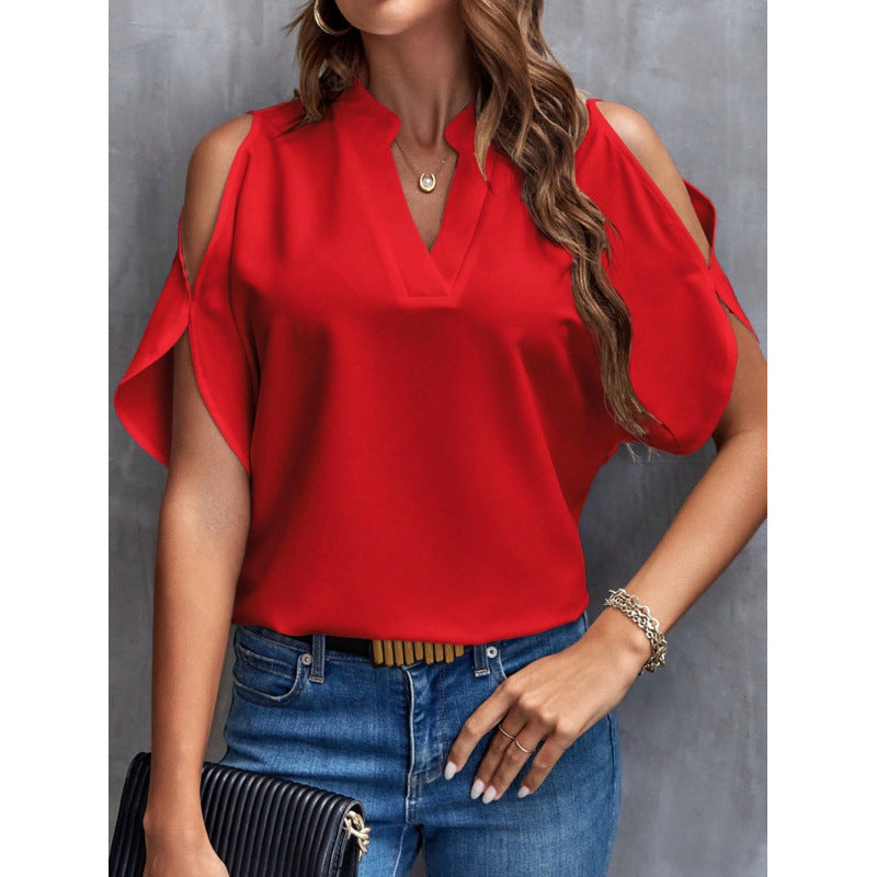Damen Cold Shoulder Bluse Drune