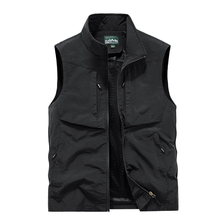 Herren Utility-Outdoorweste mit Mesh-Futter, durchgehendem Reißverschluss und Multifachtaschen Drune