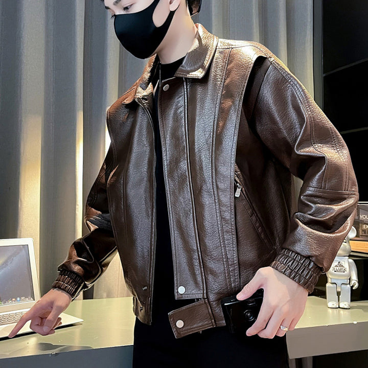 Herren Modische Kunstlederjacke Drune 1788342540