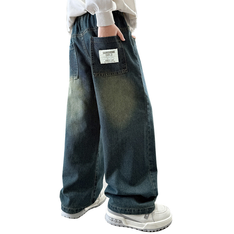 Unisex Weite Jeans mit hohen Taschen Drune