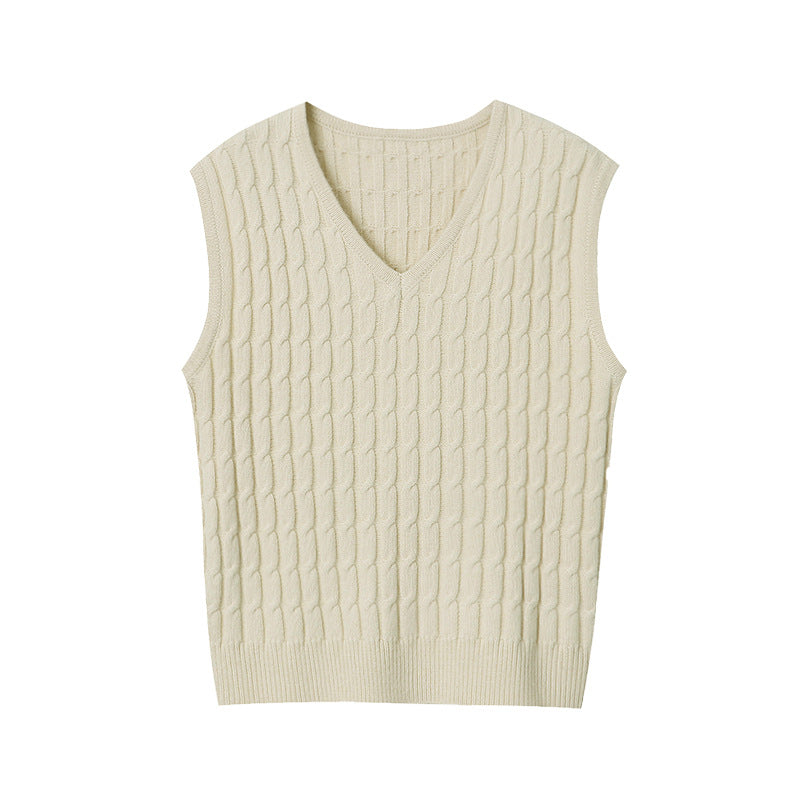 Damen Modischer Strickpullover ohne Ärmel Drune