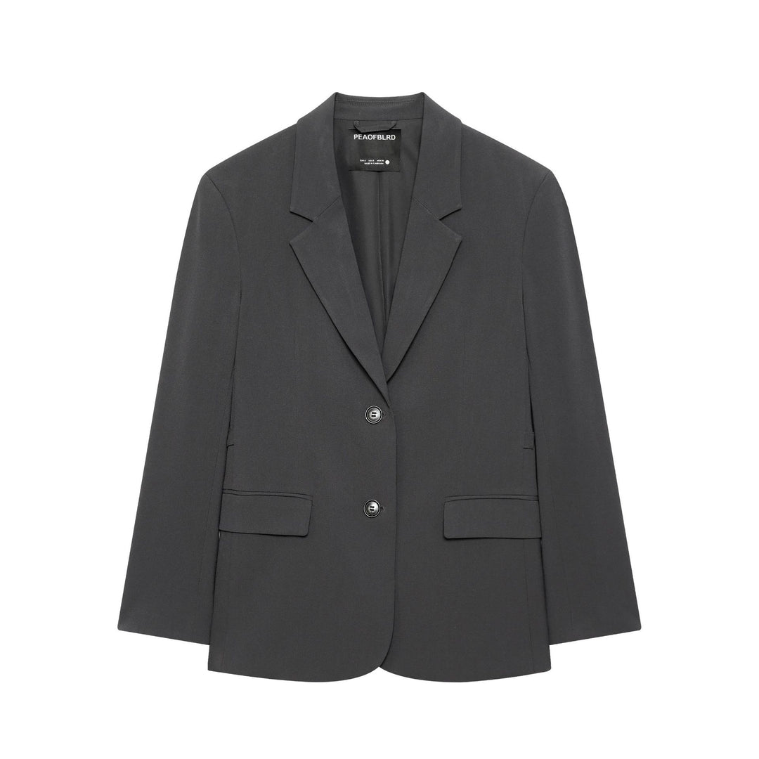 Damen nan modernes Relax-Blazer mit strukturlosem Fall, Reverskragen und Pattentaschen Drune