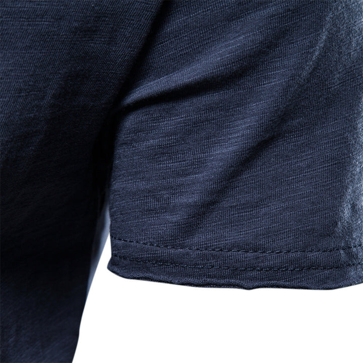 Herren nan leichtes Baumwollshirt mit Rundhalsausschnitt und schlanker Passform Drune