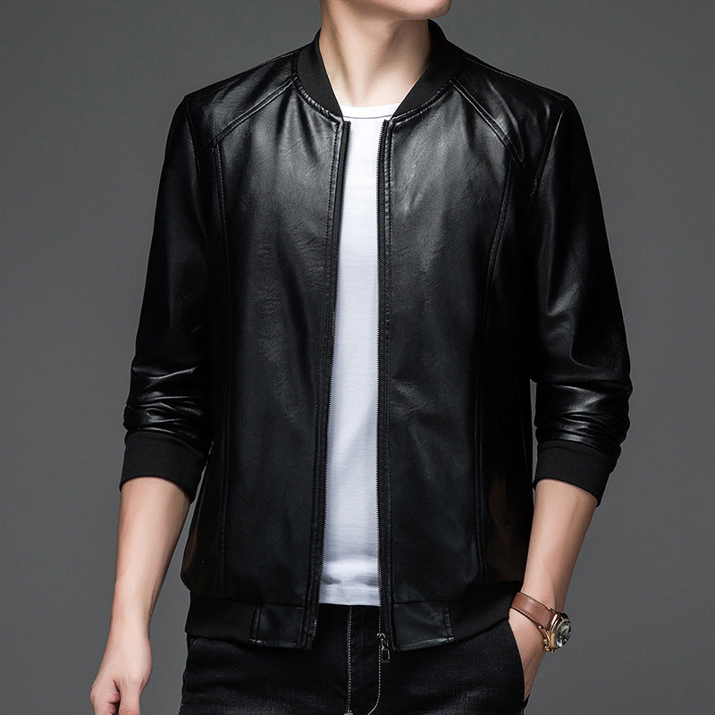 Herren Kunstleder Steppjacke mit elastischen Bündchen und modernem Schnitt Drune
