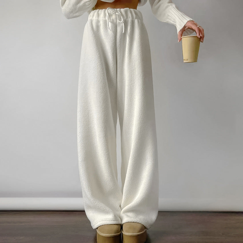 Damen Bequeme Fleece-Hose mit weitem Schnitt Drune