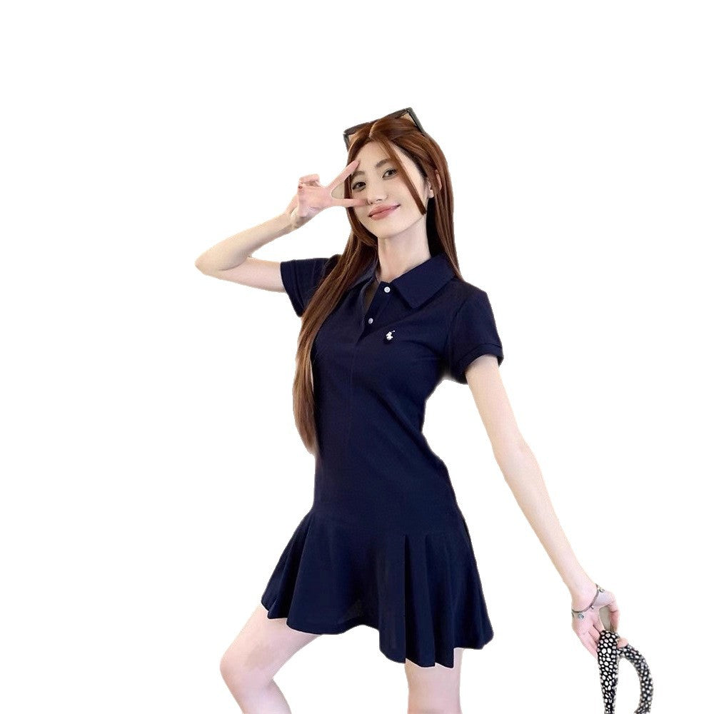 Damen Polo Kleid mit Volants Drune