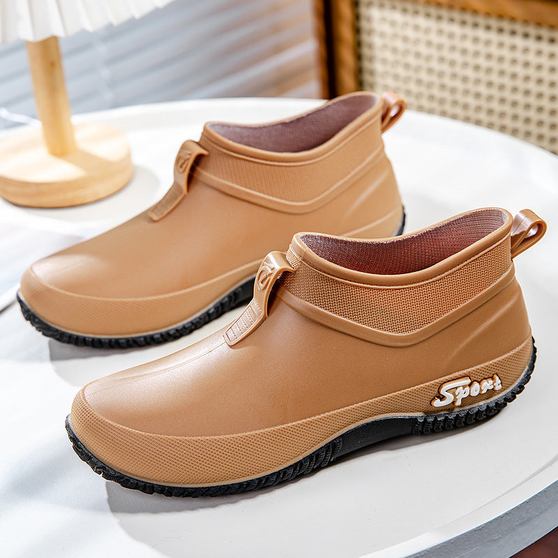 Damen Wasserdichte Ankle-Gummischuhe mit elastischem Schaft und griffiger Laufsohle Drune
