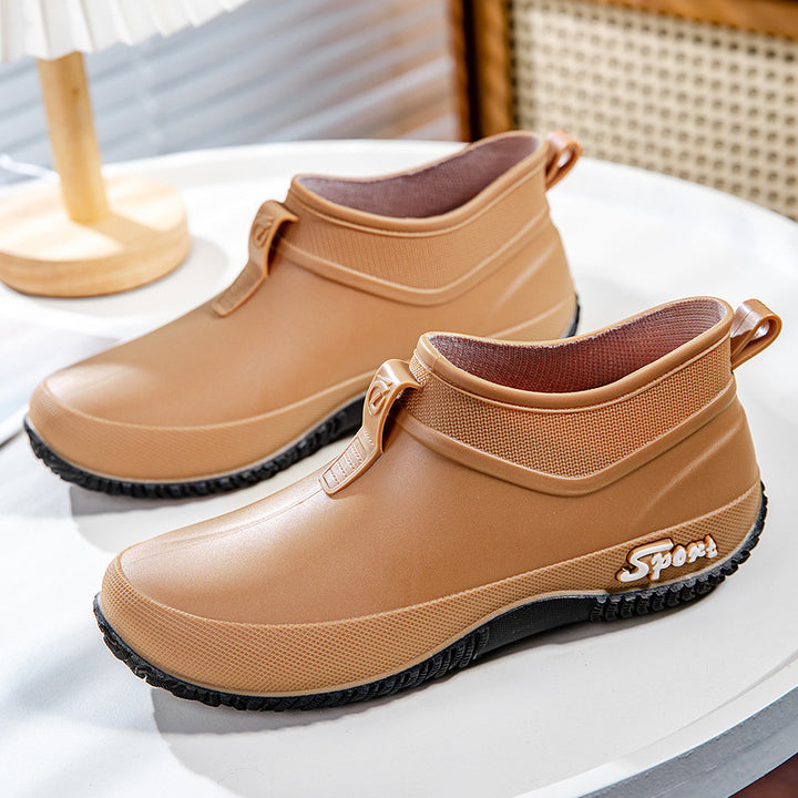 Damen Wasserdichte Ankle-Gummischuhe mit elastischem Schaft und griffiger Laufsohle Drune