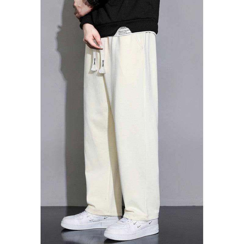 Herren Relaxed-Fit Jogginghose aus French-Terry mit weitem Bein und Tunnelzug Drune