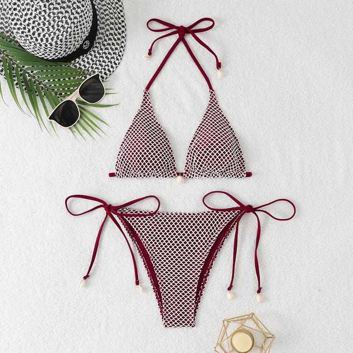 Damen Triangel-Bikini mit Netzstruktur Drune