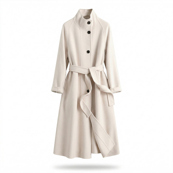 Damen Stylischer und eleganter Mantel mit hohem Kragen Drune