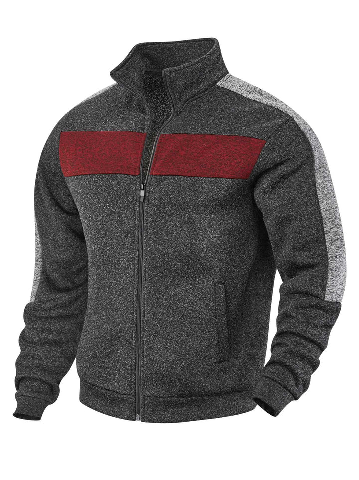 Herren Sportliche Fleecejacke mit hohem Kragen und reflektierenden Akzenten Drune