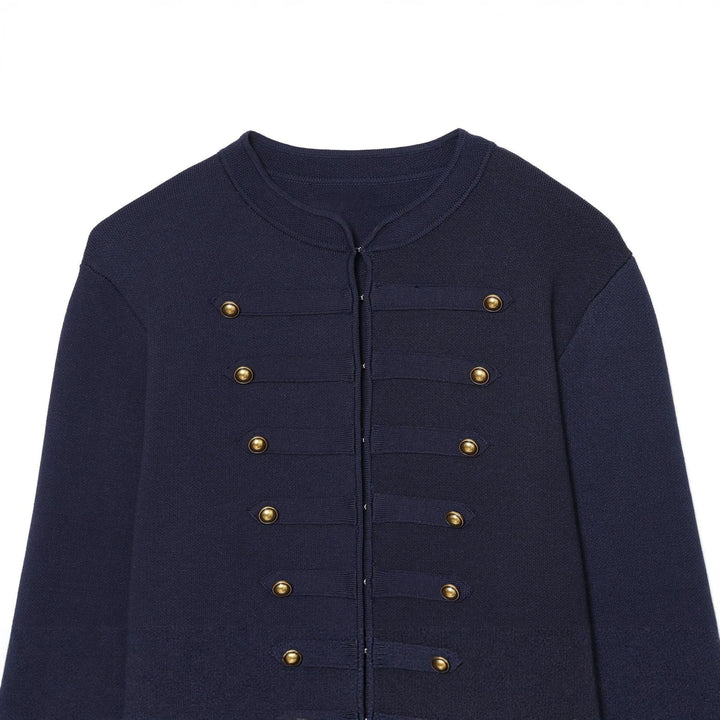 Damen nan militärinspirierte Kurzjacke mit Stehkragen und dekorativer Zierknopfleiste Drune