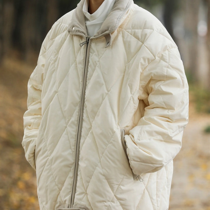 Damen gesteppte Winterjacke mit hohem Kragen und praktischen Taschen Drune