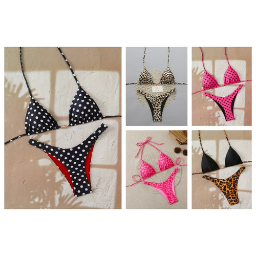 Damen Designer-Bikini mit Leopardenmuster und raffinierten Details Drune