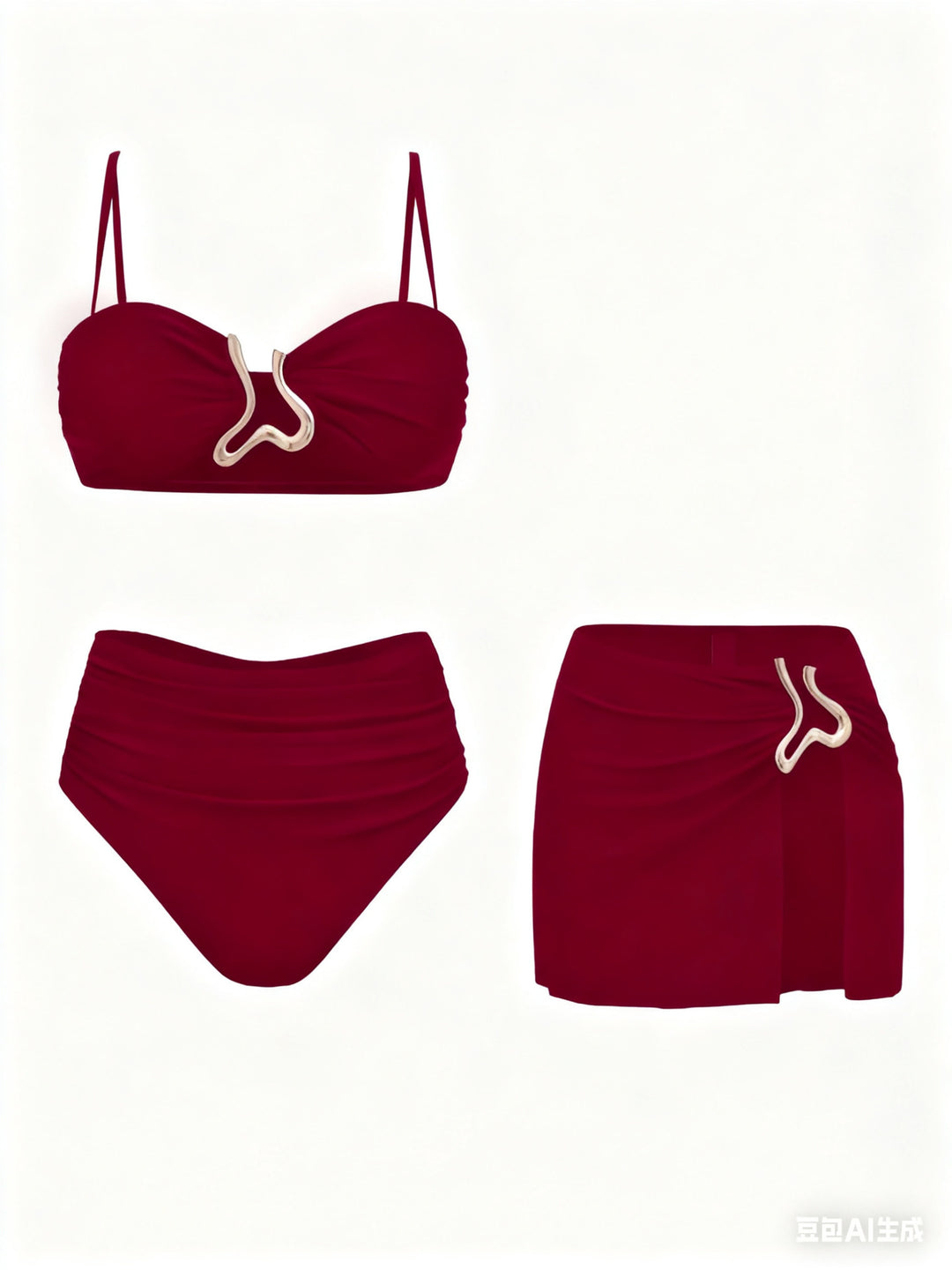 Damen Bikiniset mit elegantem Wickelrock und modischem Design Drune