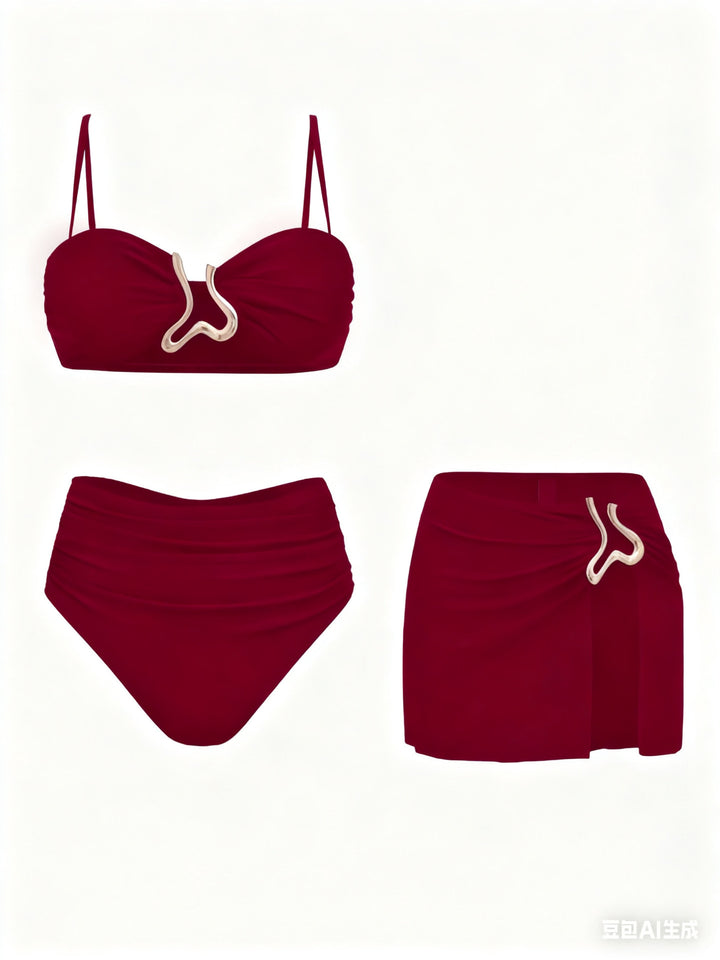 Damen Bikiniset mit elegantem Wickelrock und modischem Design Drune