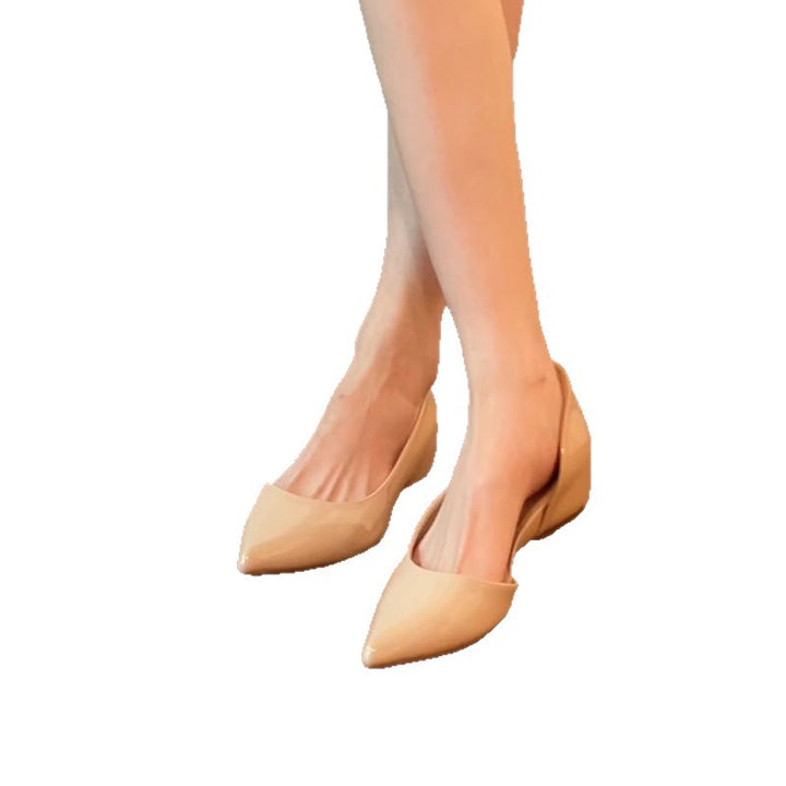 Damen Elegante spitz zulaufende Lack-Ballerinas mit Memory-Fußbett Drune