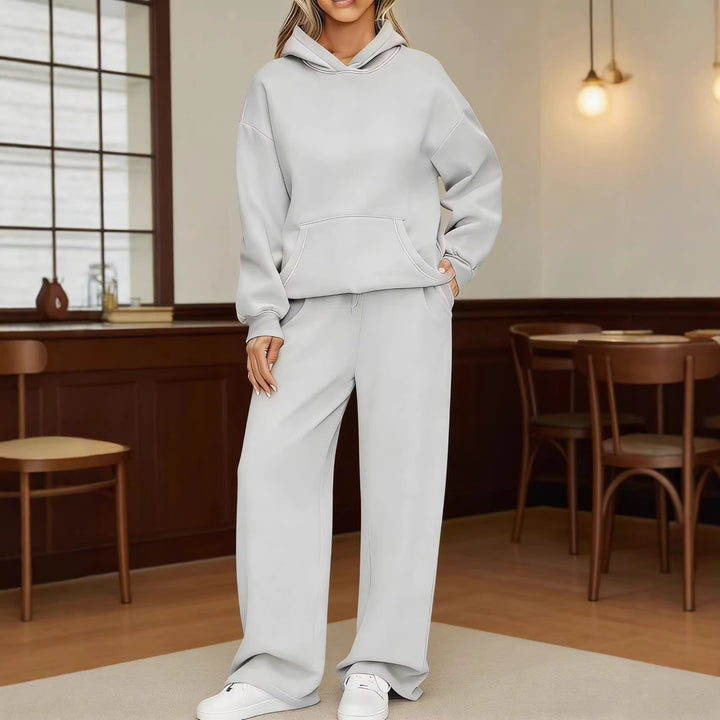 Damen nan kuscheliges Oversize Hoodie und weite Jogginghose Set Drune