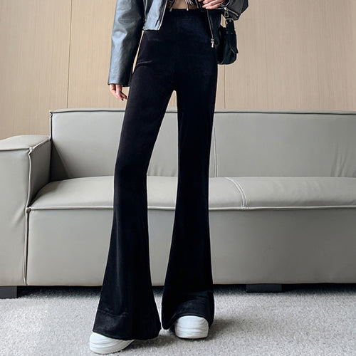 Damen Flared Velvet-Hose Drune