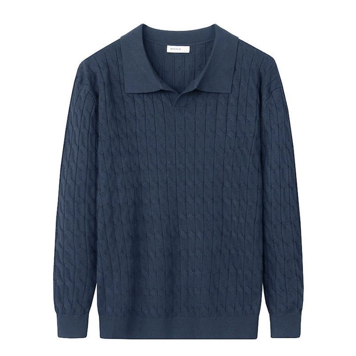 Herren Eleganter Strickpullover mit Stehkragen Drune