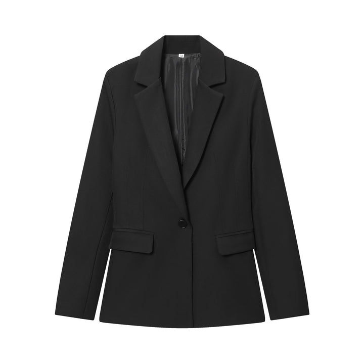 Damen nan schlanker Ein-Knopf Businessblazer mit Pattentaschen und definierter Schulterform Drune