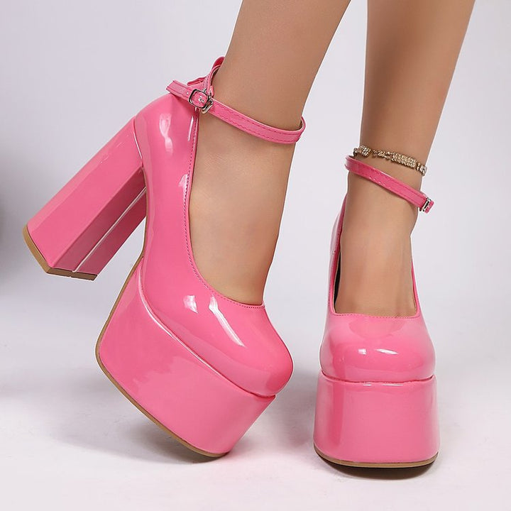 Damen Plateau-High Heels mit schickem Riemendesign Drune