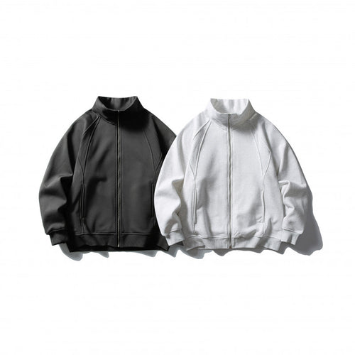 Unisex Boxy-Oversize-Zipjacke mit Stehkragen, Raglanärmeln und Eingrifftaschen Drune