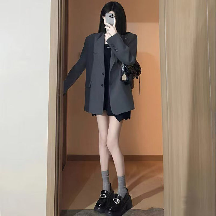 Damen Oversized Blazer mit Taschen Drune