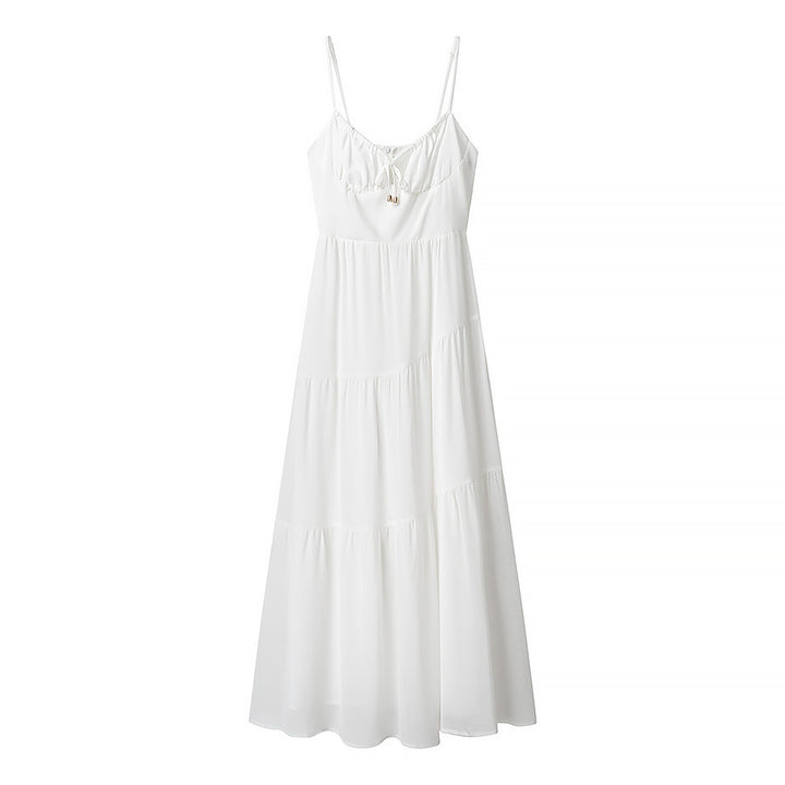 Damen Maxikleid mit verstellbaren Spaghetti-Trägern und fließendem Design Drune