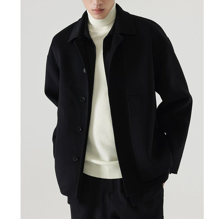 Herren Boxy Wollmix-Hemdjacke mit durchgehender Knopfleiste und überschnittener Schulter Drune
