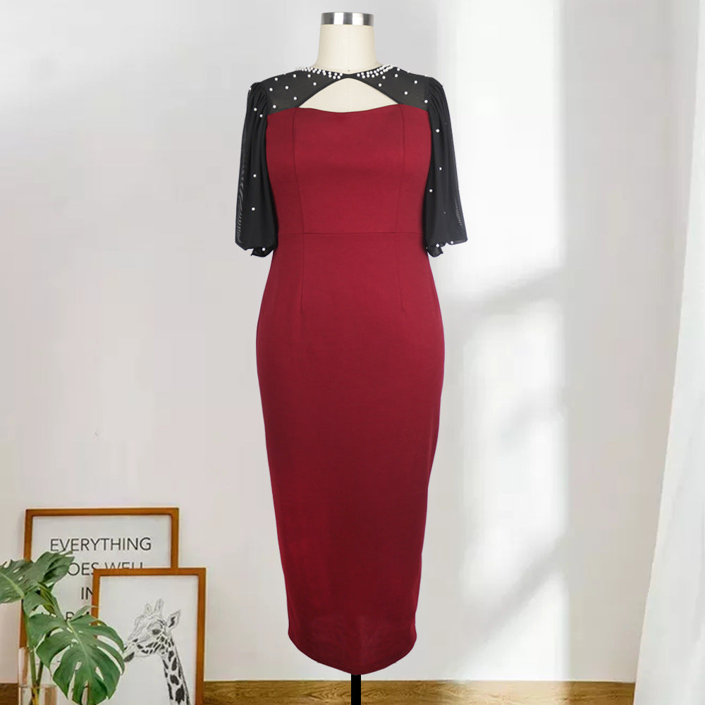 Damen Kleid mit eleganten transparenten Ärmeln Drune